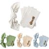 Embhlitfe 6 tovaglioli di stoffa fatti a mano, 100% cotone e lino, 45 x 45 cm, riutilizzabili, morbidi e confortevoli, per matrimoni, feste, cene, Natale, uso quotidiano (bianco)