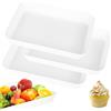 bssmmai Set di 3 vassoi da portata in plastica, 31 x 22 x 4 cm, grandi vassoi da portata per feste, senza BPA, riutilizzabili, per buffet, feste, picnic