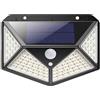 SQUADO Faretto Esterno a LED 114 con Pannello Solare, Lampada impermesbile con Sensore di Movimento Crepuscolare