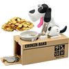 Justup, Salvadanaio a forma di cane affamato, ideale come regalo di compleanno per bambini, bianco