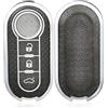 OFF WE GO Cover Chiave Guscio Chiavi Custodia Chiave per Fiat 500 Lancia Ypslon Brava Bravo Cabrio Nuova Doblo Ducato Grande Punto Panda Qubo Ulysse Coprichiave Macchina TPU Copri Chiavi, Nero
