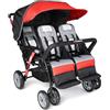 Gaggle Passeggino Quad Stroller 4 posti Foundations Sport - Rosso