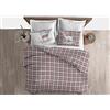 BIANCHERIAWEB Copripiumino Sacco Piumone Cotone Flanella Pensieri Delicati Dis. Tartan Cervo Matrimoniale Rosso