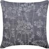 The HomeCentric Grigio Antracite 50x50 cm Art Silk Federa Cuscino, Ricamo Grigio Seta Fodere per cuscini in tessuto, Contemporaneo Natura e Fiori Fodere per cuscini per divano - Willow Splendor