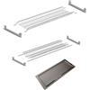 AERREGI Scolapiatti Per Cucina | In Acciaio Inossidabile o Metallo Verniciato Grigio | Antiruggine, Moderno, Salvaspazio | (Scolapiatti Acciaio Inox + Vaschetta Acciaio Inox 76 cm)