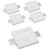 Eurekaled - 5 pezzi Portafaretto da Incasso in Gesso CERAMICO Quadrato slim con Vetro per cartongesso per GU10 12x12x3cm - A scomparsa totale