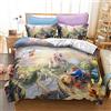 XZHYMJ Set Copripiumino per Ragazzo Ragazza Letto Singolo Matrimoniale King Set di Biancheria da Letto Stampata in 3D Adulti Adolescenti Bambini Set Piumino 220x240 cm_La Bella e la Bestia