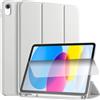 YeaQuelior Cover Custodia per iPad (A16) 11a/10a Generazione (2025/2022) con Portapenna, Cover Tablet Sottile con Retro in Morbido TPU con Auto Svegliati/Sonno, Grigio