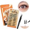 NAGARAKU Ciglia Autoadesive con Pinzette Set 48 Cluster DIY Ciglia Senza Colla Rimozione Ciglia Premere Riutilizzabili Pre-Incollate Volume Morbido Aspetto Naturale Volume Cat Elf (0,07mm C 11-13mm)
