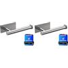 Ibergrif MK34052 Porta Carta Igienica Adesivo Portarotolo Carta Igienica Acciaio Inox per Bagno e Toilette,Acciaio Inossidabile (Confezione da 2)