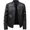 Kobilee giacca uomo casual, Giacca Pelle Uomo Vintage Giubbotto Uomo Elegante Manica Lunga Fodera in Pile Giubbino Antivento Taglie Forti Giubbotto Autunno Caldo Moto nero S