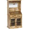 MIlani Home STILLER - mobile in legno di mango con 2 ante, 2 cassetti e porta bicchieri