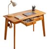 Aibiju Scrivania in Legno con Cassetto e Asta Pensile, Scrivania per Computer, Tavolo da Lavoro e Studio, Tavolo da Pranzo Piccolo, Legno Color Ciliegio YD-WD01N