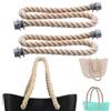 Norhogo Classic Mini Maniglia Corda, Manici o Bag, Manici per Borse, Manici o Bag Lunghi, Sostituzione Sacchetto Catena Ricambio Accessori, 2 Beige Manici in Corda per Borsa per Fai da Te Donna