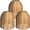 Osasy Paralume in rattan vintage, set di 3, per lampada da tavolo, soggiorno, camera da letto, sala da pranzo, cucina, bagno, esterno