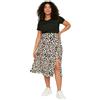 Trendyol Women Plus Size Midi Wrapover Regular Fit Woven Plus Size Skirt, Gonna Bambina Donna, Beige,