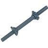 Bodyline Asta per manubrio in vinile con ghiera per dischi in ghisa - lunghezza 33cm - diametro 25mm - fitness e palestra a casa