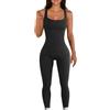 RPAEOY Jumpsuit Donna Tutina Intera a Costine Tuta Estiva Sportiva Completo Lungo Aderente Pantaloni Elegante Body Fitness Tutina senza Maniche Sportivo Yoga Palestra