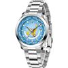 RollsTimi Pagani Design 1788 GMT Orologi Automatici da Uomo High-end NH34 GMT Movimento Cinturino In Acciaio Inox Impermeabile 100M Lusso Moda Orologi da Uomo con Doppio Fuso Orario, Blu, sport di lusso