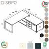 SEIPO RING scrivania direzionale piano melaminico P.600 con mobile servente struttura ad anello Seipo RN.0119 20 21 compo 4 DX