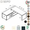 SEIPO RING scrivania direzionale piano melaminico P.600 con mobile servente struttura ad anello Seipo RN.0119 20 21 compo 4 SX