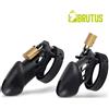 Brutus Denial Silicone Chastity Cage Set Black