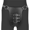 Ouch! PU Leather Chastity Belt with Straps Black