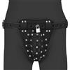 Ouch! PU Leather Chastity Jock Black