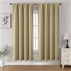 CUCRAF Tende oscuranti per finestre, con tasca per asta, isolamento termico, per camera da letto e soggiorno, set di 2 pannelli. 132 x 160 cm, beige