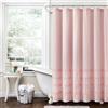 Lush Decor Tenda da doccia in cotone tinto in filato vintage, 182,9 x 182,9 cm, rosa