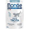MONGE MONOPROTEICO GATTO KITTEN PATE\' ALLA TROTA DA 85 GR IN BUSTA 85g