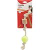 CAMON CANE GIOCO CORDA CON LEGNO DI CAFFE\' E PALLA DA TENNIS 2 / 3 CM 3 CM