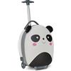 SJ GANG STYLE JAM GANG Trolley Rigido Scuola per Bambini, Fancy Animals, Bianco e Nero, Fantasia Panda, Scuola e Tempo Libero