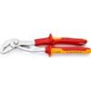 Knipex Cobra Vde Pinza Regolabile di Nuova Generazione per Tubi e Dadi, Isolata Cromata, Isolante, Collaudati Vde; Incorporato per Agganciare Una Protezione Anticaduta 250 Mm 87 26 250 T