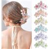 TOFBS 6 Pezzi Mollette Capelli Fiore Plumeria Trasparente Fermagli Eleganti Accessori Acconciatura Pinze Decorative