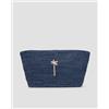 Manebi Borsa Intrecciata A Mano Manebi Tender2tote Raffia Blu Scuro