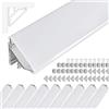 Brollux Profilo angolare LED V24, set 10x100cm, profili angolari LED in alluminio a 45 gradi per striscia LED come striscia luminosa a striscia