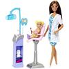 Barbie Carriere - Playset Barbie Dentista, bambola dottoressa bruna e piccola paziente, postazione e strumenti da dentista e tanti accessori, giocattolo per bambini, 3+ anni, HKT70