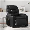Gecheer Poltrona,Massaggiante,Elettrica,Relax,Reclinabile,Automatica,da TV,da Saotto,in Similpelle,Nera,con Poggiapiedi,74x89x100 cm,Poltrona Reclinabile,Relax,Poltrona da TV,Poltrona per Anziani