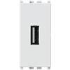 4box - Alimentatore USB 2.1 A compatibile Vimar® Plana™, per caricare i tuoi dispositivi senza bisogno di alimentatori. Occupa un solo modulo della tua serie civile. Colore Bianco