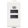 Bticino AM4191AA Caricatore USB con due ingressi di tipo A, da installare nella placca Matix, per ricaricare un dispositivo elettronico fino a 15W o due dispositivi in simultanea, 1 posto, bianco