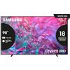 Samsung Smart TV 98 UE98DU9070UXZT, Crystal UHD 4K, Motion Xcelerator 120Hz, Airslim Design, DVBT-2, Q-Symphony & Adaptive Sound, Integrato con Bixby, comp con Alexa e Google Assistant, Black 2024