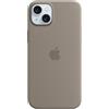 Apple Custodia MagSafe in silicone per iPhone 15 Plus - Grigio creta