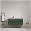 MedaHome Mobile bagno sospeso 120 cm Verde Comodoro Lavabo a Sinistra in Ceramica Senza Specchio - Fiji Paint