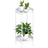 OVICAR Supporto per piante per interni ed esterni, in metallo, a 2 ripiani, alto, in vaso, antiruggine, per casa, giardino, patio, balcone, ufficio, soggiorno, bagno, angolo bianco