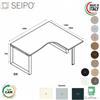 SEIPO RING scrivania angolare con gamba portante piano melaminico L.1800 struttura ad anello Seipo RN.0166 67 68 DX