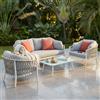 MIlani Home BACHATA - salotto con struttura in alluminio verniciato taupe o bianca, rivestimento in corda in pvc