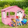 Sport One Casetta da giardino per bambini Casa per bambini di plastica per interno. Casetta per bambini da giardino. Robusta e resistente alle intemperie. Dimensioni 130x111x115cm. Rosa.