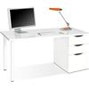 Habitdesign Vittoria B02 Scrivania e Cassettiera, 138 x 60 x 74, Bianco