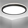 B.K.Licht - Pannello LED a luce indiretta, piatto, luce bianca neutra, pannello LED soffitto, pannelli led, pannelli led soffitto, 29,3x2,8 cm, nero